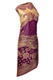 Shawl - Purple with Golden Embroidery - KatraBAZAAR